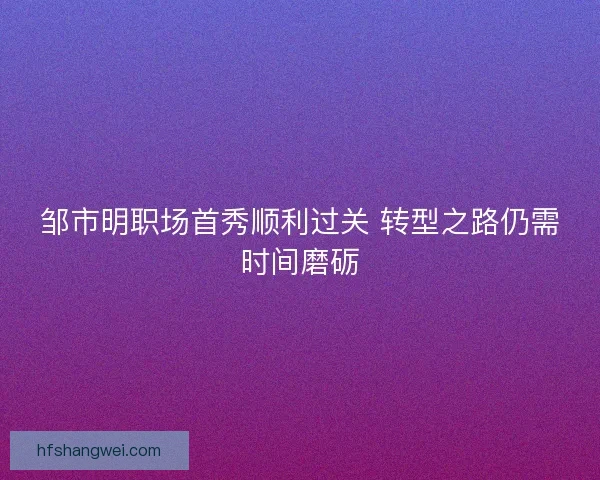 邹市明职场首秀顺利过关 转型之路仍需时间磨砺